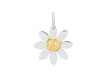 9ct 2-Colour Gold 13.4mm x 17.8mm Daisy Flower Pendant