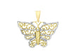 9ct 2-Colour Gold Diamond Cut Filigree Butterfly Pendant