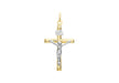 9ct 2-Colour Gold 15mm x 26mm Crucifix  Pendant