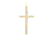 9ct 2-Colour Gold Band Cross Pendant