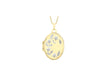 9ct 2-Colour Gold 17mm x 24mm Floral-Detail Oval Locket Pendant