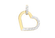 9ct 2-Colour Gold 15mm x 18mm Diamond Cut Heart Pendant