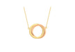 9ct 2-Colour Gold Diamond Cut Double-Ring Pendant Necklet9