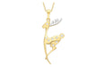 9ct 2-Tone Gold Zirconia  Deer Pendant