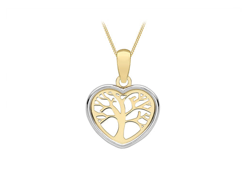 9ct 2-Tone Gold 13.4mm x 18mm 'Tree of Life' Pendant