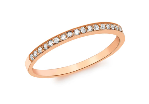 9ct Rose Gold 0.13t Diamond Slim Band Eternity Ring