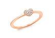 9ct Rose Gold 0.05t Pave Set Diamond Heart Ring