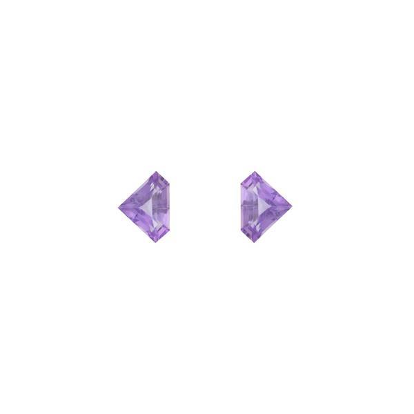 5.78ct Pair of Fancy Cut Pentagon Shape Amethysts 12x9mm - Dynagem 