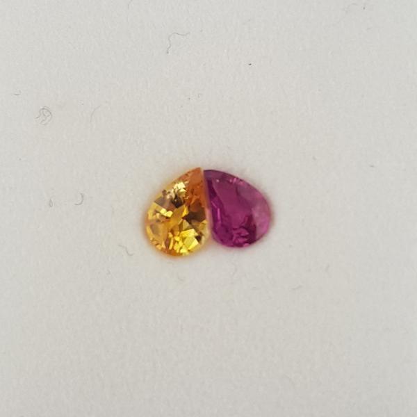 Co-Ordinating Yellow Sapphire and Ruby Pair 0.53ct, 4.7x3.5mm - Dynagem 