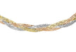 9ct 3-Colour Gold 3 Plait Diamond Cut Herringbone Necklace  43m/17"9