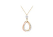 9ct 3-Tone Gold Zirconia  Linked-Teardrop Trace Chain Adjustable Necklace