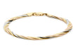 9ct 3-Colour Gold 4 Plait Diamond Cut Herringbone Bracelet 18m/7"9