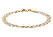 9ct 3-Colour Gold 6-Plait Textured Herringbone Bracelet 18m/7"9