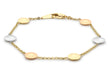 9ct 3-Colour Gold Disc Link Bracelet 19m/7.5"9