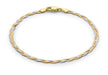 9ct 3-Colour Gold Triple-Plait Diamond Cut Herringbone Bracelet 19m/7.5"9