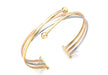 9ct 3-Colour Gold Crossover Ball-Detail Bangle