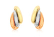 9ct 3-Colour Gold Russian Style Stud Earrings