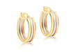 9ct 3-Colour Gold 17mm Polished Creole Earrings