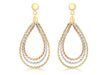 9ct Tri-Colour Gold Woven Drop Earrings