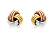 9ct 3-Colour Gold 5mm Knot Stud Earrings