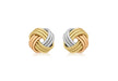 9ct 3-Colour Gold 9mm Triple-Knot Stud Earrings