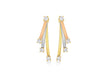 9ct 3-Colour Gold Zirconia  Triple Bar Drop Earrings