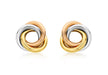 9ct 3-Colour Gold 10mm Knot Stud Earrings