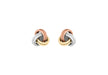 9ct 3-Colour Gold 7mm Knot Stud Earrings