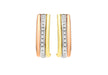 9ct 3-Colour Gold Zirconia  Band Earrings