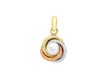 9ct 3-Colour Gold 11mm x 17mm Knot and Pearl Pendant