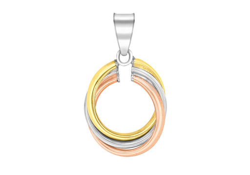 9ct 3-Tone Triple Hoop Pendant