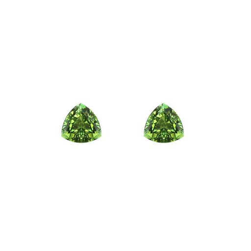 3.38ct Pair of Trillion Green Tourmalines 7.3mm - Dynagem 