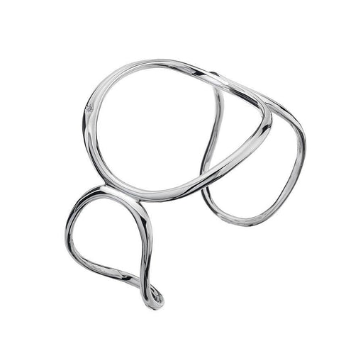 Oval Link Bangle Hand-Set With A Diamond Accent