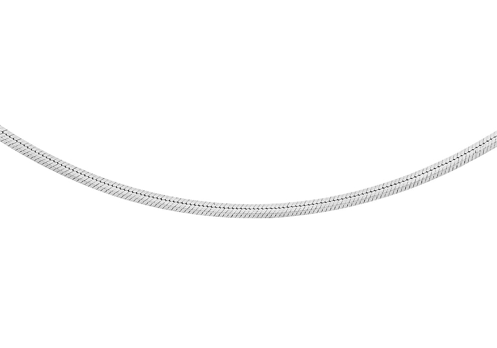 9ct White Gold Square Snake Chain 41m/16"9