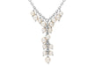 9ct White Gold Pink Pearl Cluster Drop Necklace 43cm/17" - Dynagem 