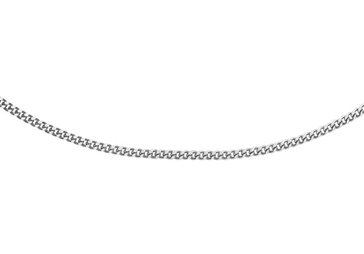 9ct White Gold 20 Diamond Cut Curb Chain 41m/16"9