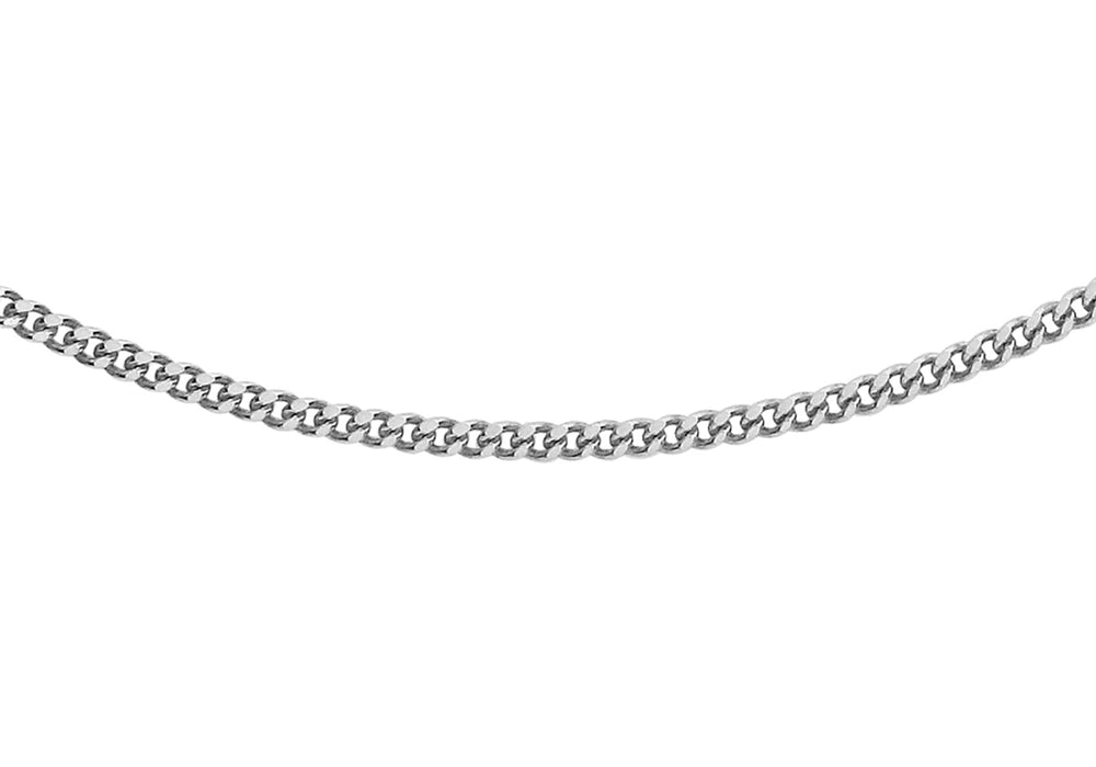 9ct White Gold 40 Diamond Cut Curb Chain 46m/18"9