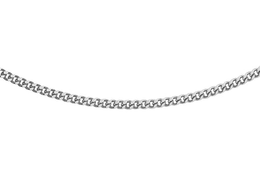 9ct White Gold 40 Diamond Cut Curb Chain 46m/18"9