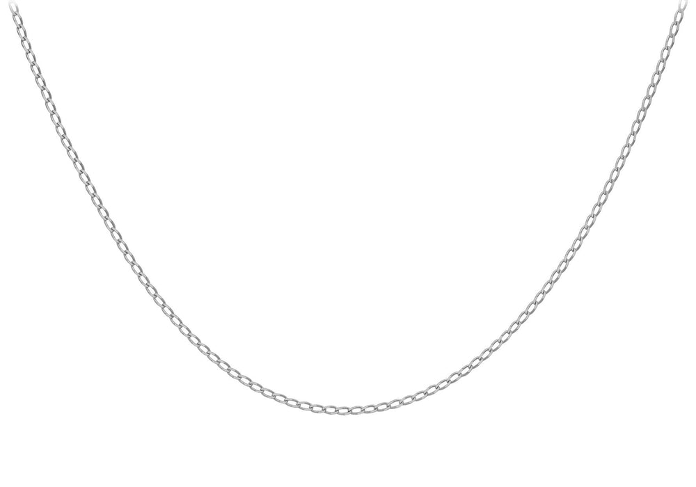 9ct White Gold Open Curb Chain