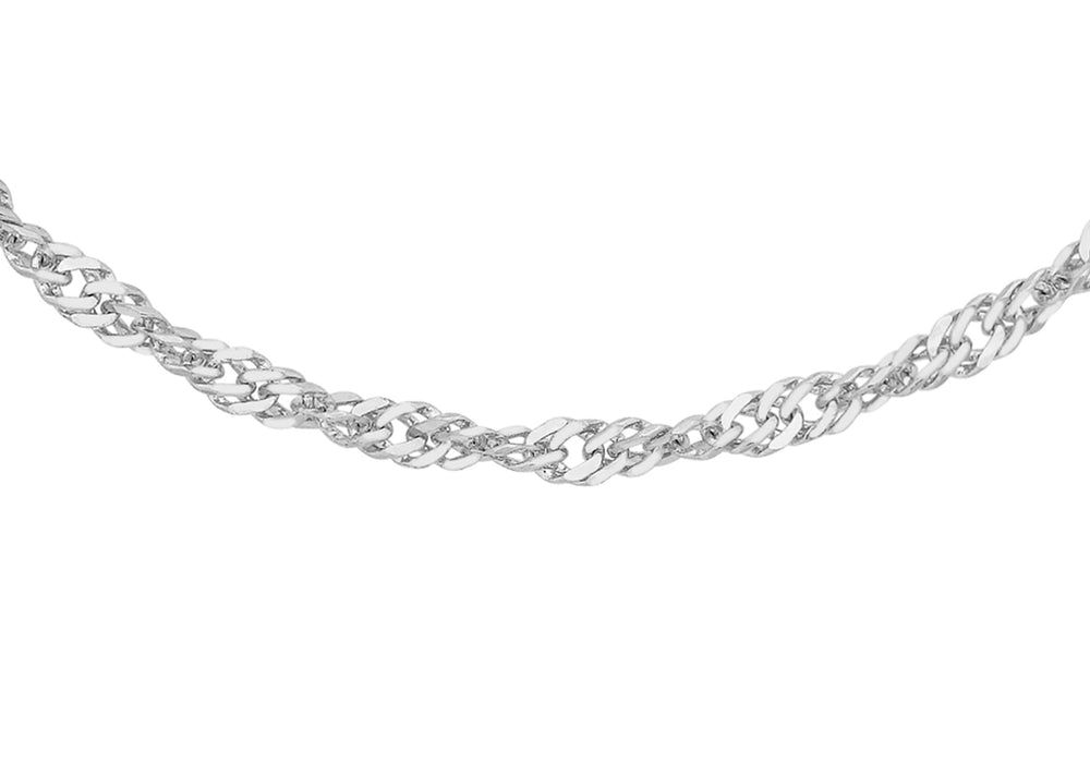 9ct White Gold 20 Twist Curb Chain 41m/16"9