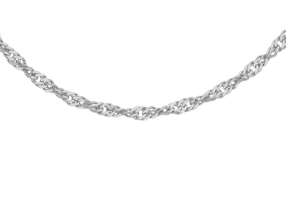 9ct White Gold Twist Curb Chain 41m/16"9