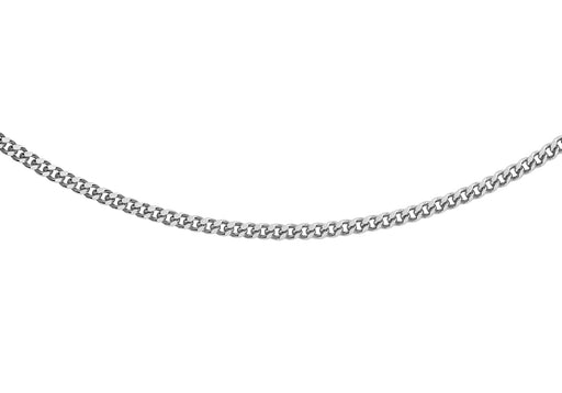 9ct White Gold 35 Diamond Cut Curb Chain 41m/16"-46m/18"9