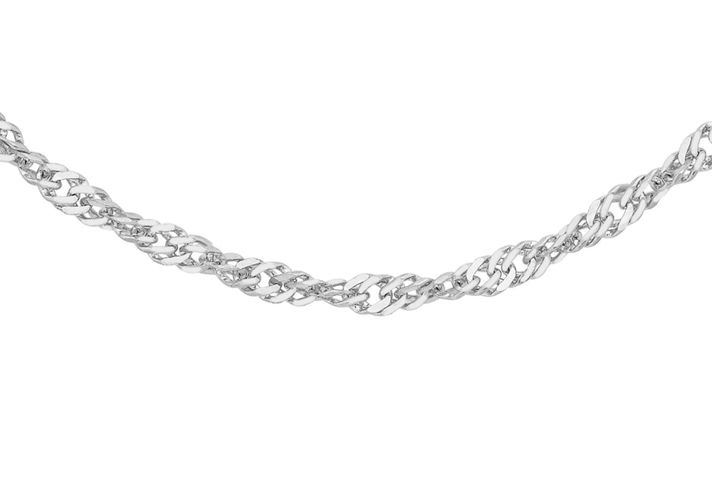 9ct White Gold 16 Twist Curb Chain 41m/16"9