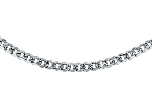 9ct White Gold 95 Pave Curb Chain 18"9