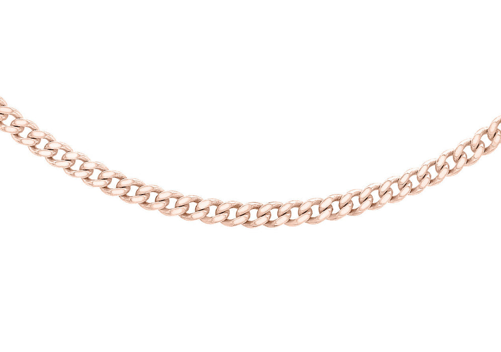 9ct Rose Gold 20 Diamond Cut Curb Chain