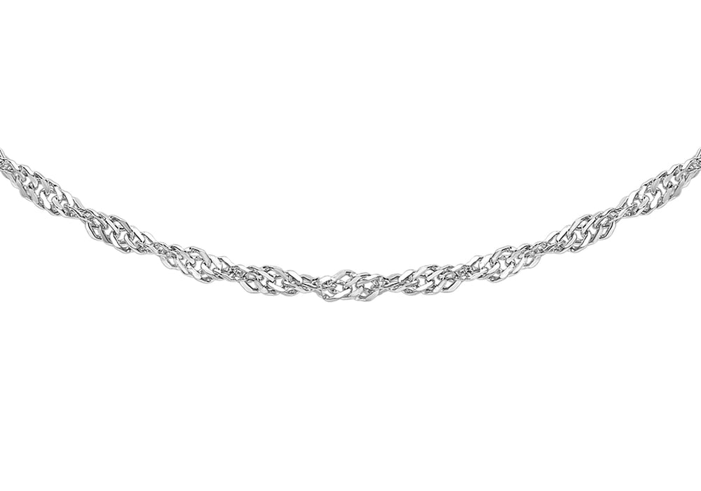 9ct White Gold 2.3mm Twist Curb Chain 46m/18"9