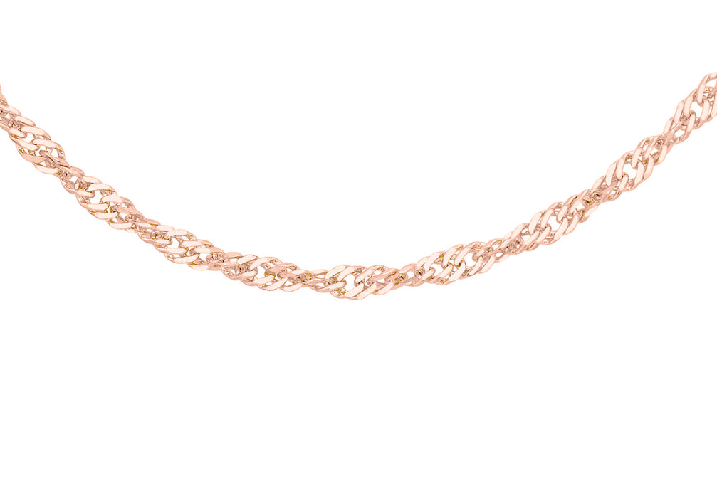 9ct Rose Gold 16 Twist Curb Chain 41m/16"9