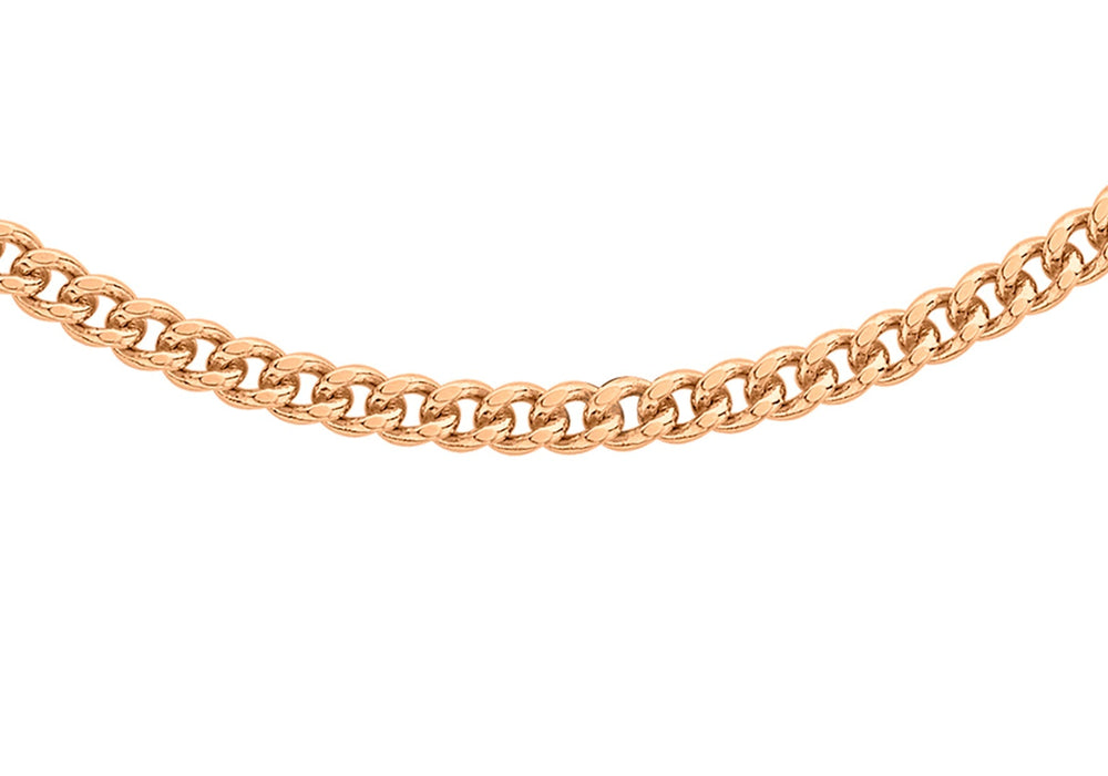 9ct Rose Gold 60 Diamond Cut Curb Chain