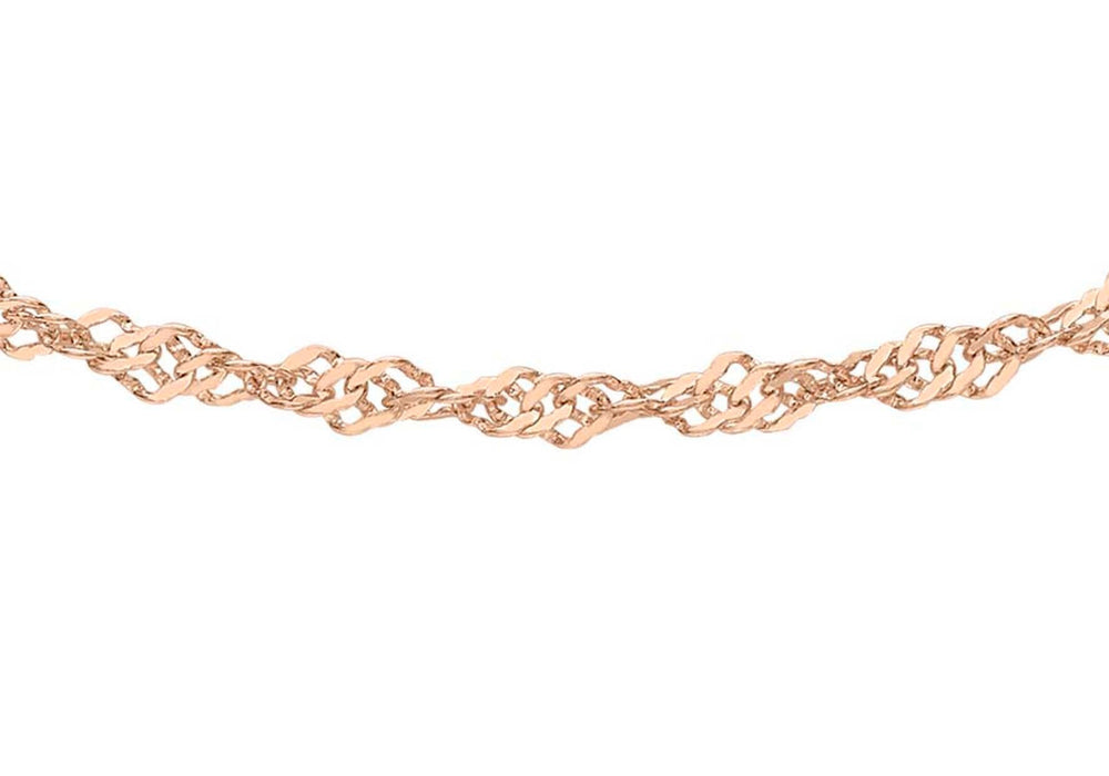 9ct Rose Gold 20 Twist Curb 46m/18"9