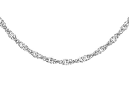 9ct White Gold 50 Twist Curb Chain 46m/18''9